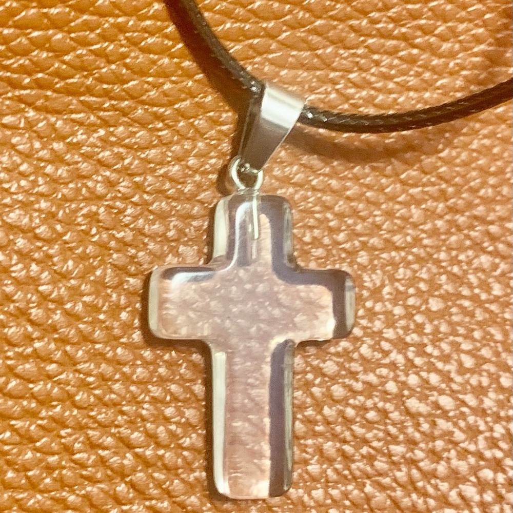 Clear Cross Pendant Necklace